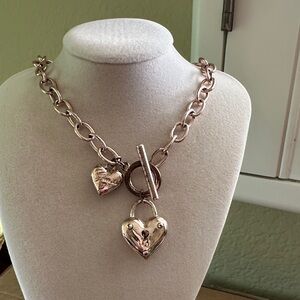 Chic Silver Heart Charm Necklace